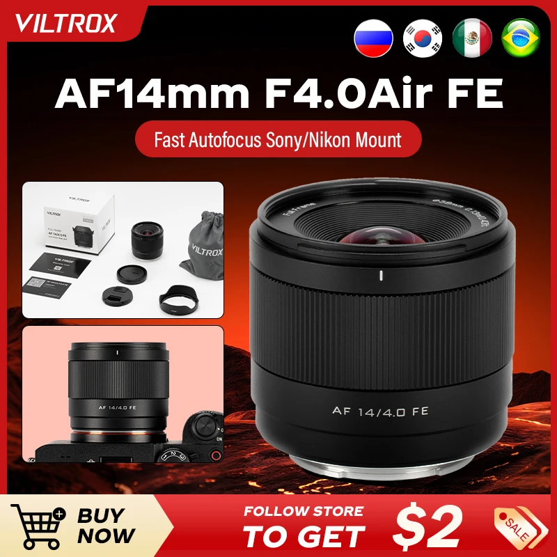 

Viltrox AF 14 мм F4.0 Air Полнокадровый объектив с автофокусом для Sony E Mount Nikon Z Mount беззеркальных камер ZFC Z6 Z7 A6600 A6300