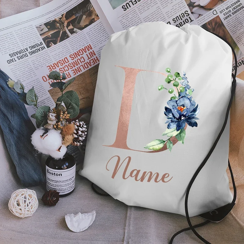 Custom Name Fabric Pouch Sports Backpack Travel Outdoor Organizer Pack Sports Drawstring Backpack Birthday Party Favors Bags