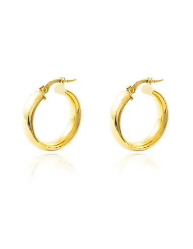 Earrings women 18k gold oval hoops 20x6mm