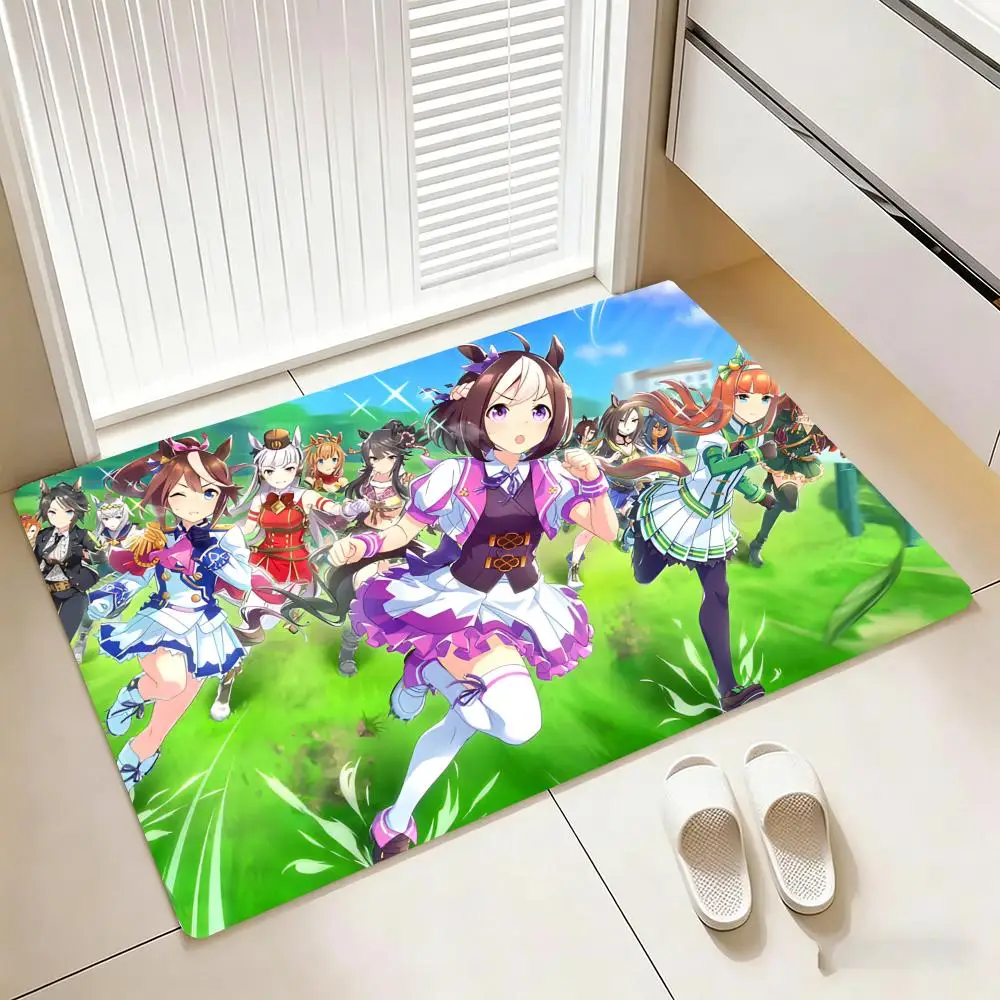 Floor Mat  Floor Mat Cozy Flannel Soft Thick Non-Slip Mat For Living Room Bedroom Kitchen Decor Rugs U-Uma Musume Pretty DerbyS