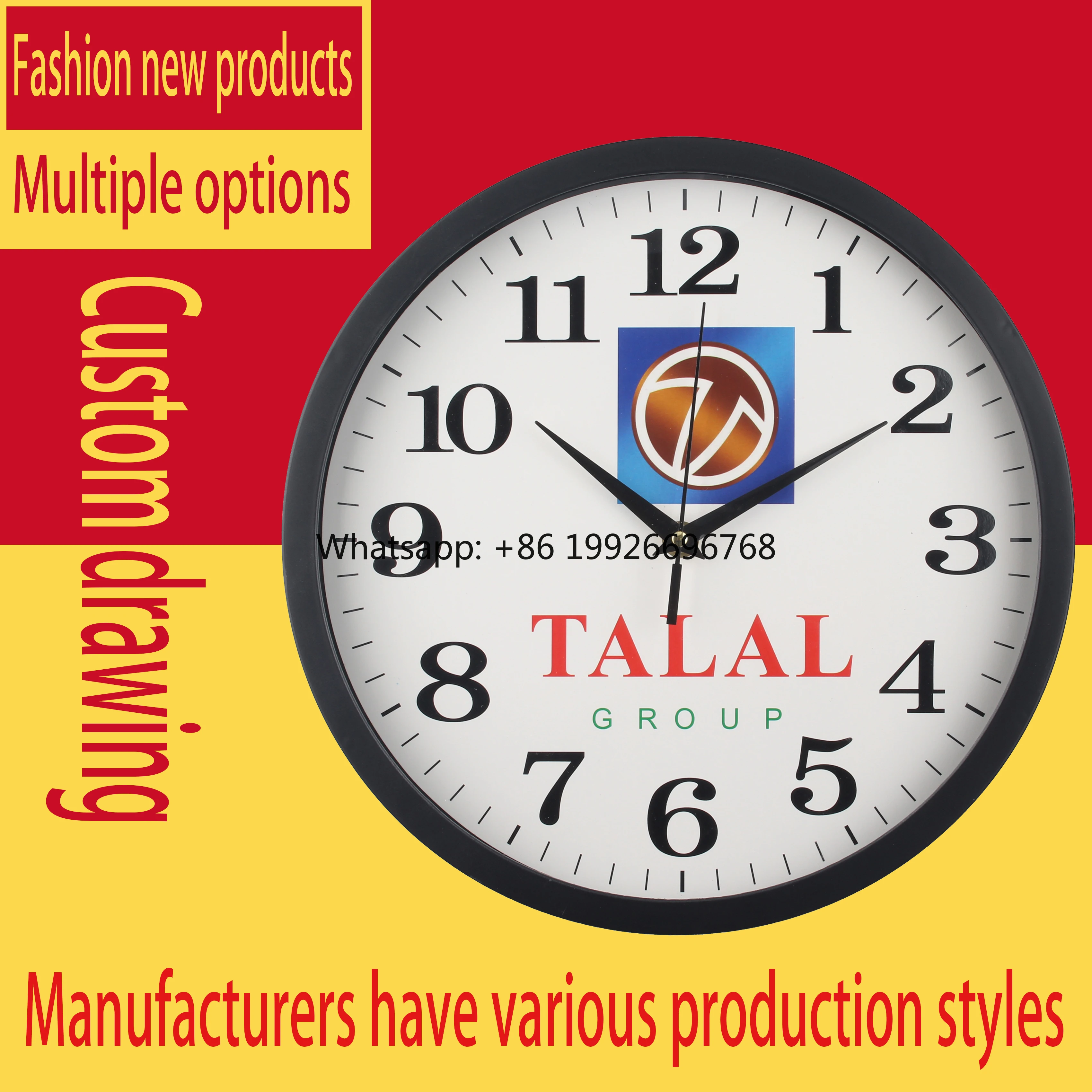 

Customized Clock 12 Inch Advertising Promotion Gift Quartz Analog Plastic Wall Clock Cheap ClockHot Sale Products factory