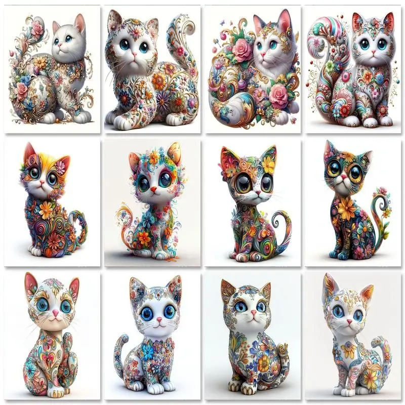

GATYZTORY Simple Painting By Numbers,Animals Cat,For Beginner,Diy Crafts,Easy,Acrylic,Picture,Paint Frame,Handpainted Oil,Wall A