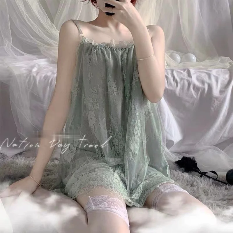 

Nightgowns Women Sleeveless Sexy Home Solid Lace Stylish BF Style Leisure Loose Feminino Sleepshirts Popular Summer Comfortable