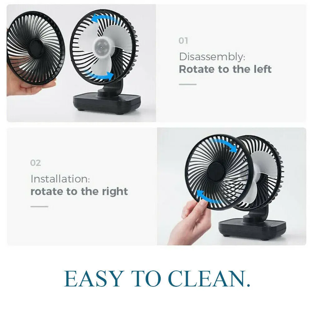 4000mah Four Speed Portable Mini Fan Desktop Usb Rechargeable Silent Electric Fan Student Home Office Rechargeable Battery