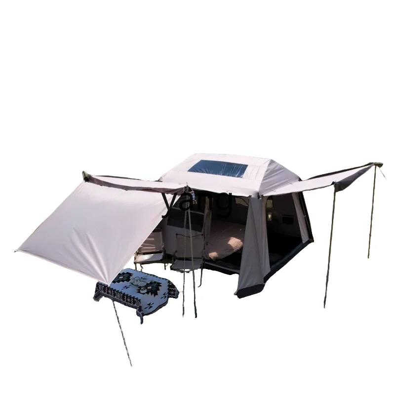 LMM outdoor automatic vinyl double-layer thickened anti-rainstorm and windproof quick-opening iron rod