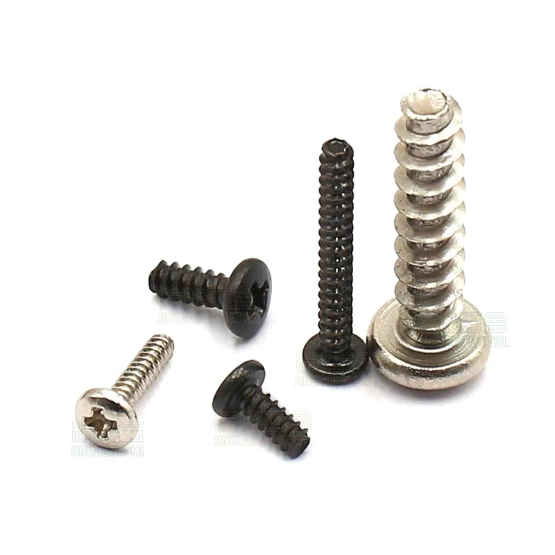 

100Pcs Laptop Self Tapping Screws Glasses M2 M2.2 M2.3 M2.6 Nickel/Zinc Plated Steel Phillips Cross Round Head Wood Screws