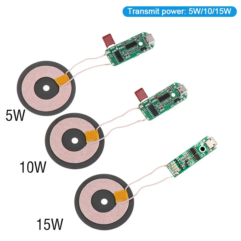 

5W/10W/15W Wireless Power Supply Module Wireless Charger Module Transmitter Receiver Terminal Circuit Board Module for DIY Phone