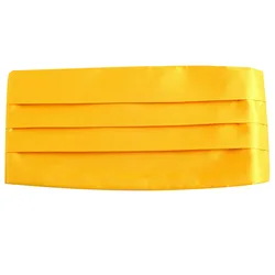 Silky Satin Cummerbund Golden Yellow Men's Elastic Bellyband Tuxedo Cummerbunds for Formal Wedding Prom Dinner Party