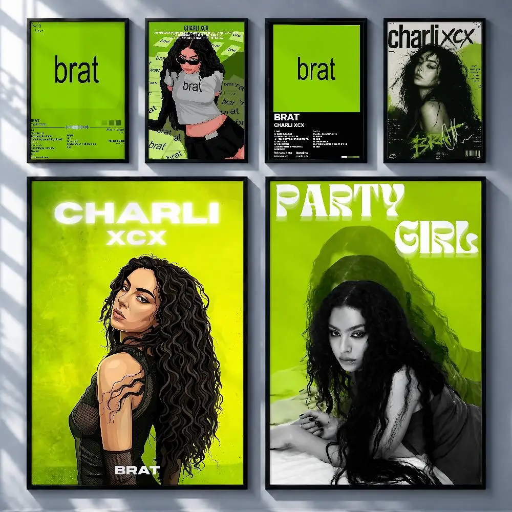 Trending Singer Charli XCX Posters Premium Self-Adhesive No Residue Wall Sticker for Home Office Bar Decor