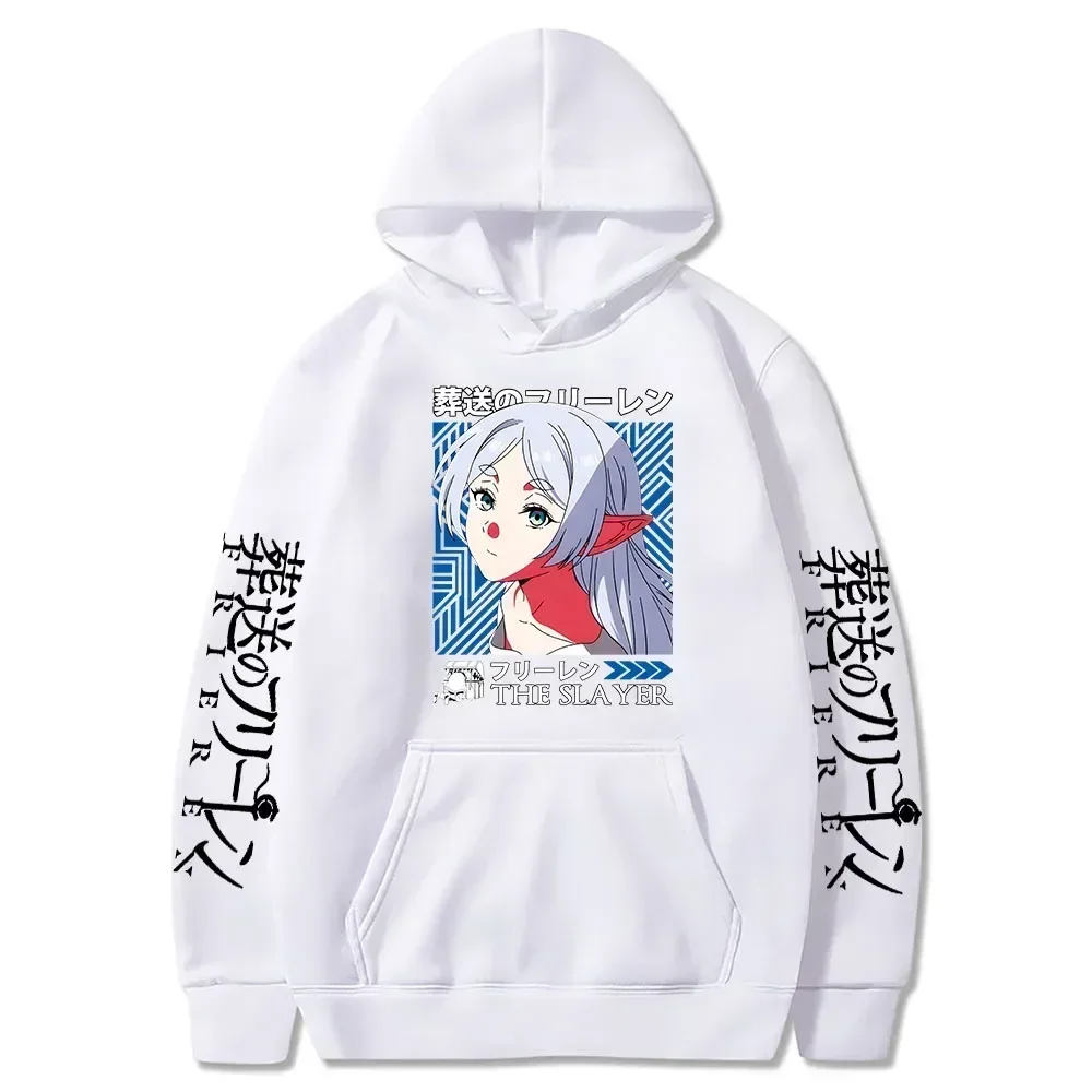 Anime Beyond Journey's End Plus Size Hoodies fot Women Cute Frieren Print Sweatshirts Harajuku Long Sleeve Graphic Streetwear