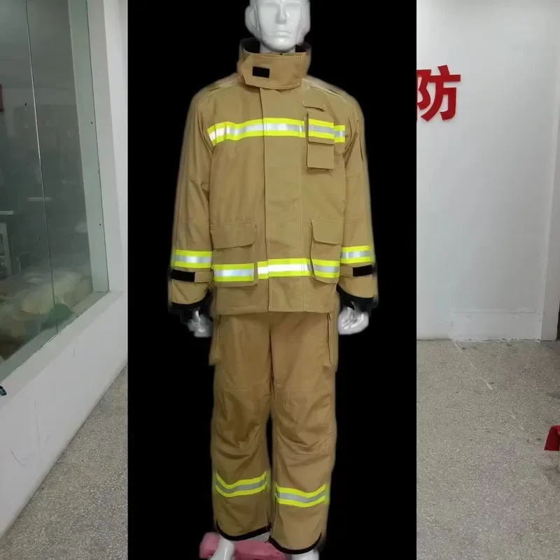 Professional Firefighter Suit Flame Retardant Full Body Protective Gear Emergency Rescue Thickened Heat Resistant Uniform for