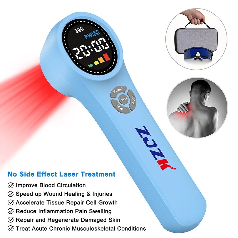 Medical Laser Therapy Device for Pain Relief Professional Apparatus for Physiotherapy At Home to Speed Up Wound Injury Healing