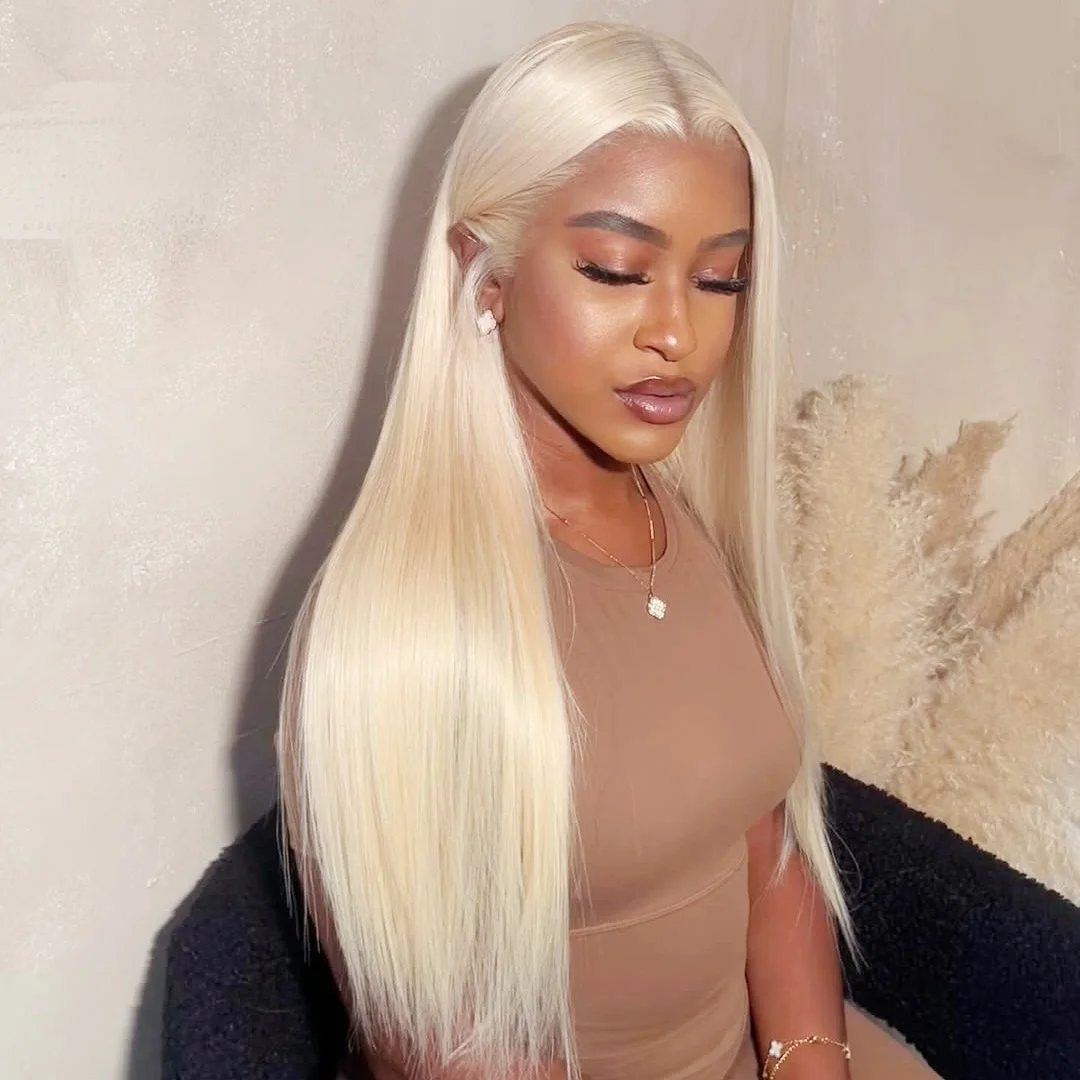 

220 Density 13x4 Lace Front Wigs Human Hair 30 36 Inch Straight 613 Blonde Pre Plucked Transparent Lace Frontal Wig For Women