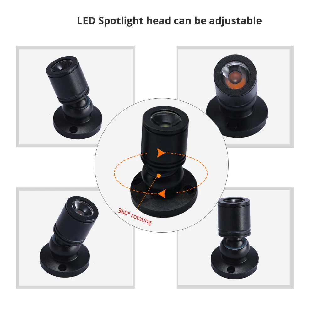 Mini 1W LED Dimmable USB 5V untuk Model Display Counter Kabinet Garasi Kit Exhibition Case Rak 1 untuk 1/4/10 Pcs