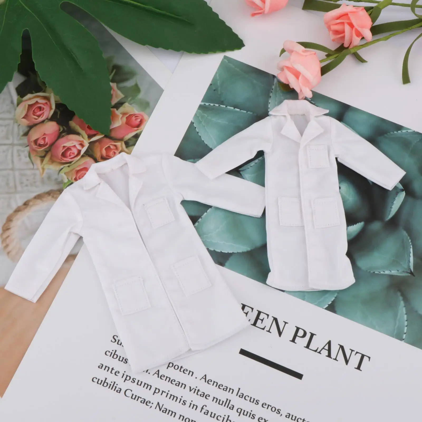 

1/12 Scale White Coat Miniature Doll White Coat Stylish Gifts Doll Clothing