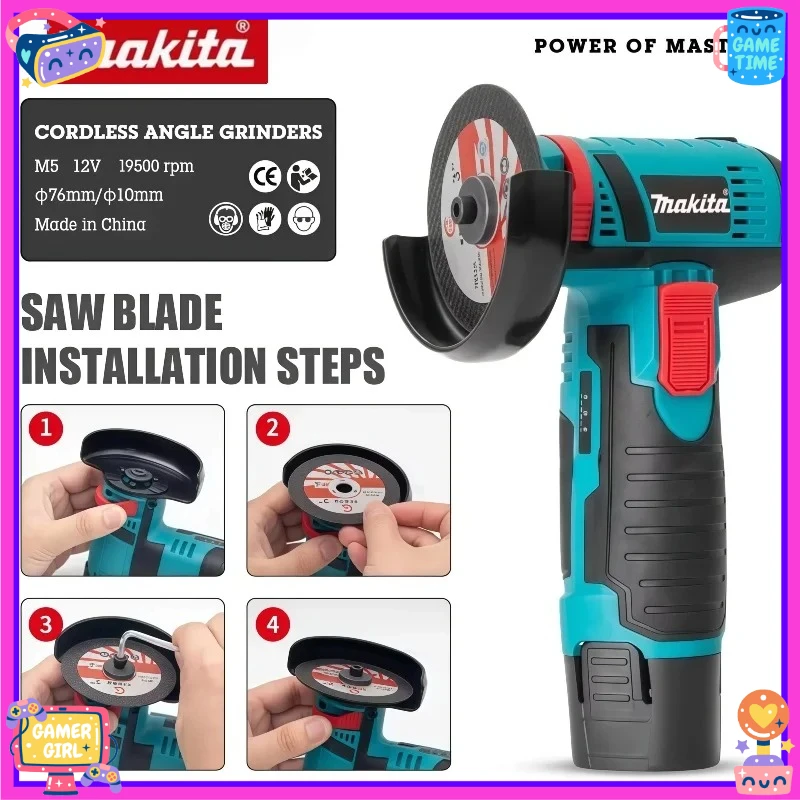 

Портативная компактная полировальная машина Makita для резки металла и дерева, беспроводная электрическая угловая шлифовальная машина, электроинструмент для дома и DIY