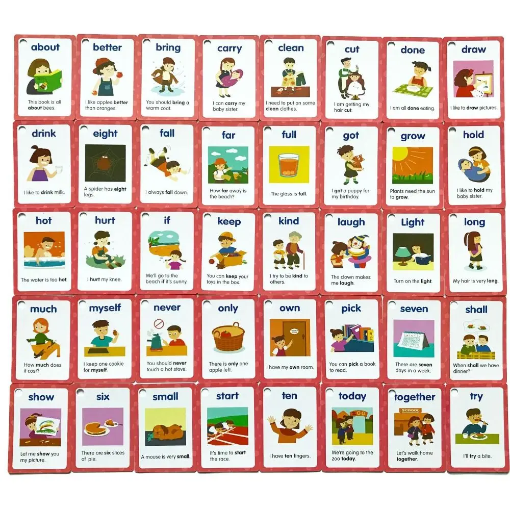 ورقة البصر كلمة بطاقات فلاش الحيوان الإنجليزية بطاقات التعرف على الكلمات بطاقات البصر ألعاب الكلمات قابلة لإعادة الاستخدام مونتيسوري