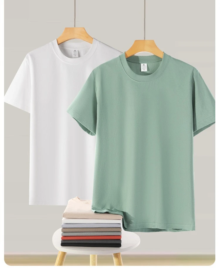Weiches Bambus-Baumwoll-Kurzarm-T-Shirt für Herren und Damen Lässiges Knitterfreies Dünnes Kühles Gewebe Einfarbiges Sport-Antibakterielles T-Shirt – Detail 4