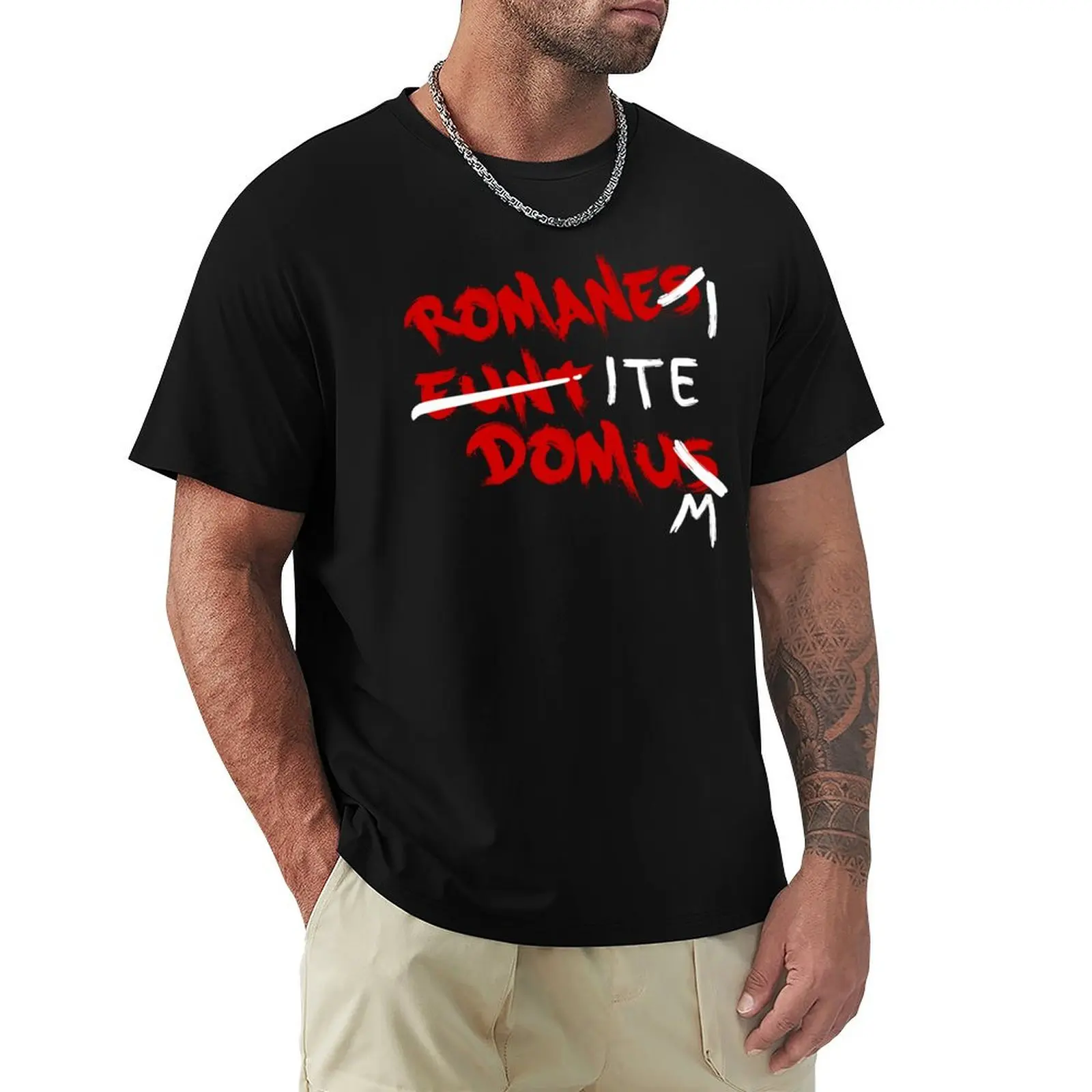 Romanes Eunt Domus - Romans Go Home Camiseta de color liso para personas grandes y altas