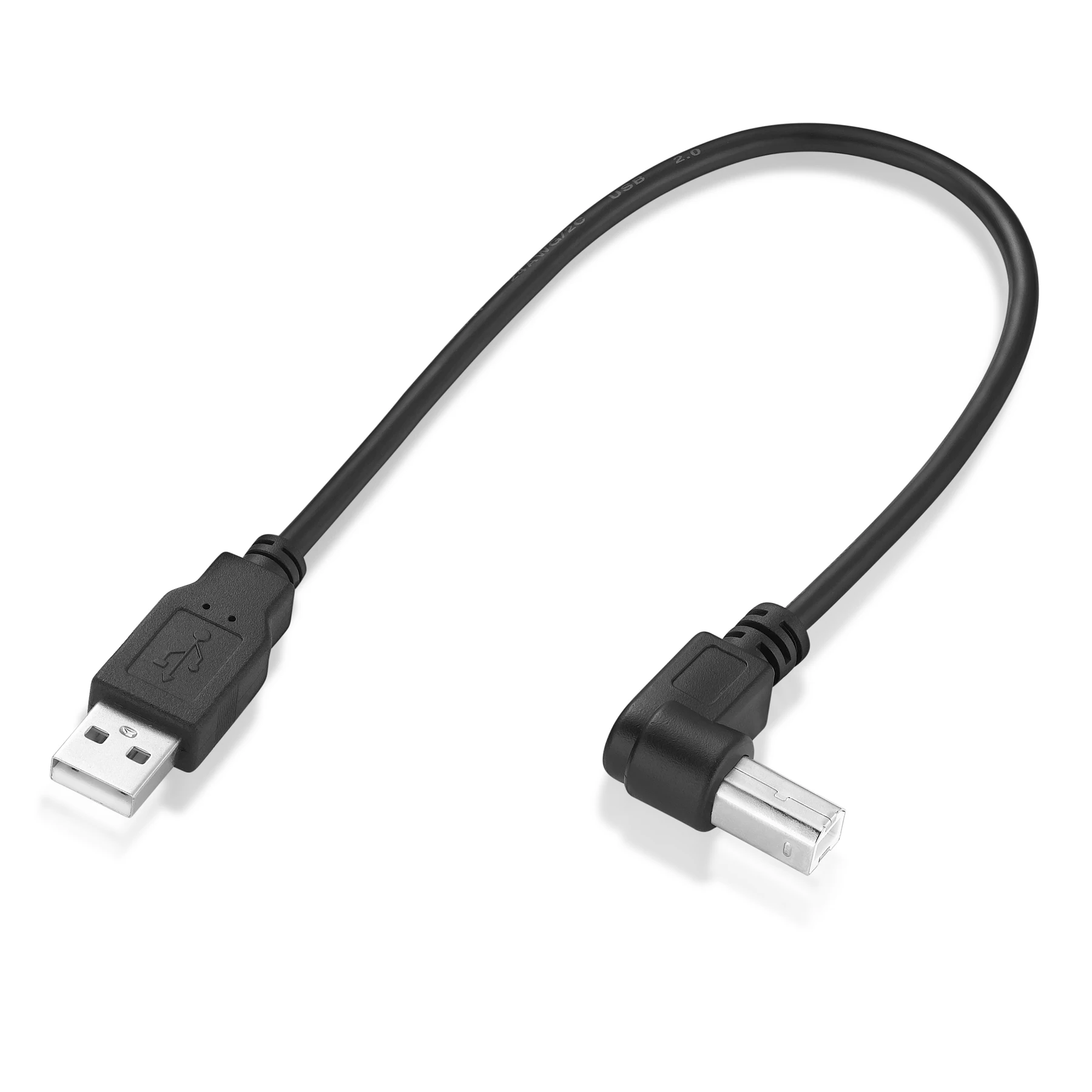 Bochara 90degree USB 2.0 Printer Cable Type A Male to Type B Male Foil+Braided Shielded 30cm 50cm 1m 1.5m 1.8m 3m 5m