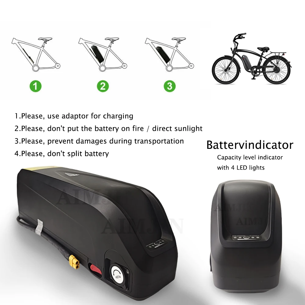 

Brand New 48V Battery Hailong electric bicycle polyester DP-9, BMS 18650 cell, lithium-ion battery 48V 30AH durable