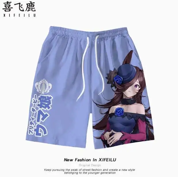 

2024 Anime Umamusume: Pretty Derby Tokai Teio Shorts Cosplay Costume Men Woman Casual Student Loose Summer Beach Pants anime