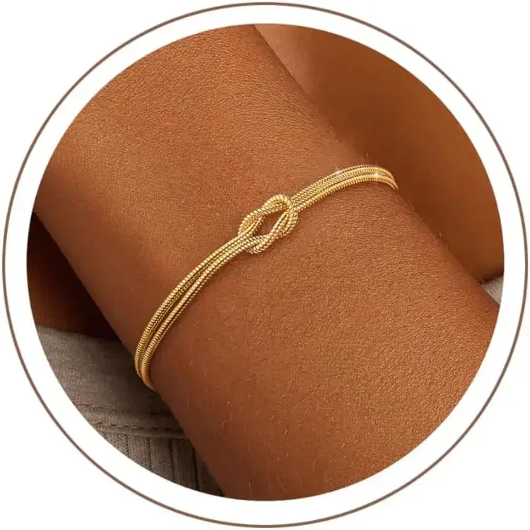 Pulseras de Plata y Oro para Mujer, Pulsera Moderna Chapada en Oro de 14K para Mujer, Delicada y Resistente al Deslustre