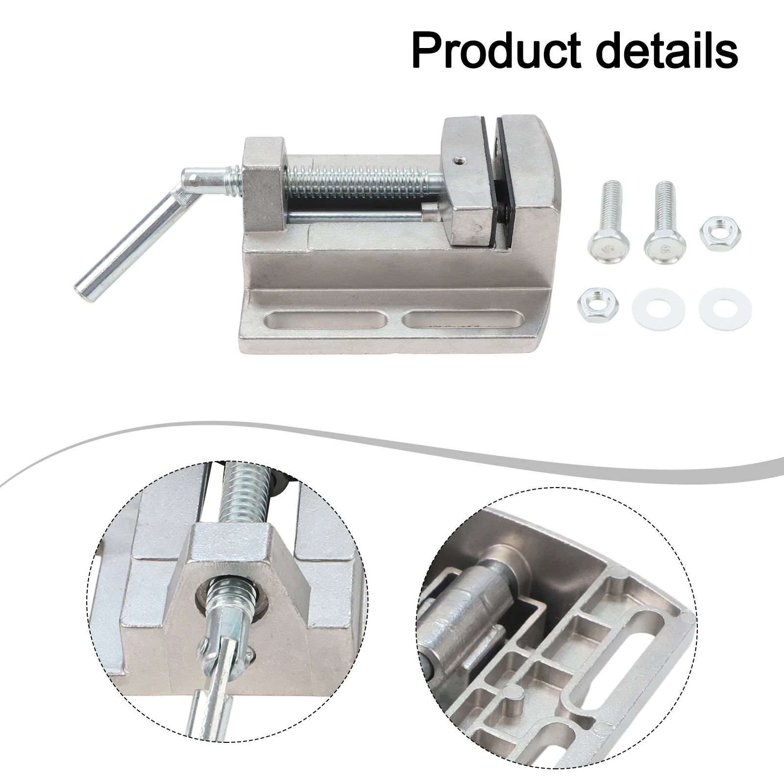 Aluminum Drill Press Vise for Metalworking Manual Clamp for Mini Drill Chuck Convenient for Polishing and Drilling