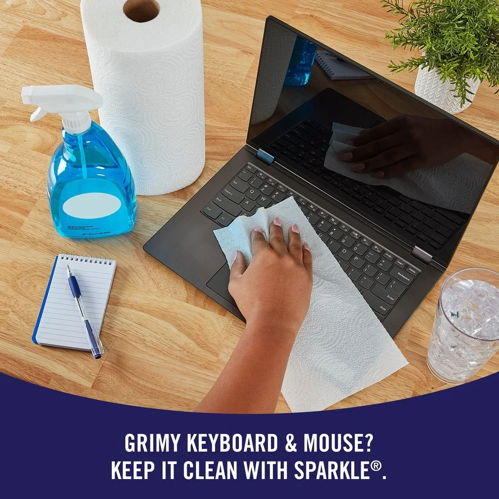 티어-어-스퀘어 종이 타월 6롤 165매 다용도 흡수성 천공 주방 청소 필수품