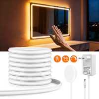 Makeup Mirror Backlight Lamp Tape 2m-10m 24V Dimmable COB Neon Strip Light with Touch Swtich for Cabinet Wardrobe Dressing Table