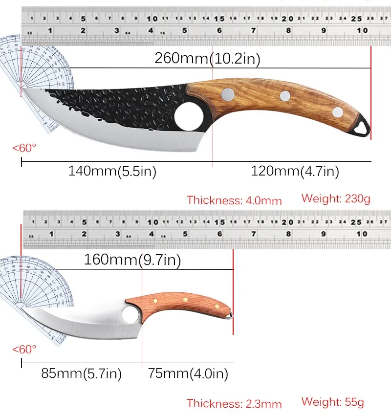 Stainless Steel Boning Knife Kitchen Meat Cleaver Vegetable Slicing Knife Sharp Fruit Knife Wooden Handle Kitchen Knives