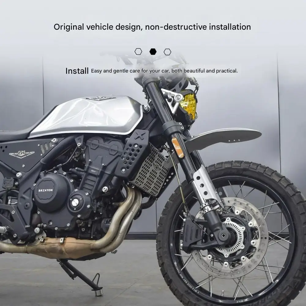 For Brixton Crossfire 500 full-coverage stainless steel radiator mesh, GK500 protective mesh, engine trim.