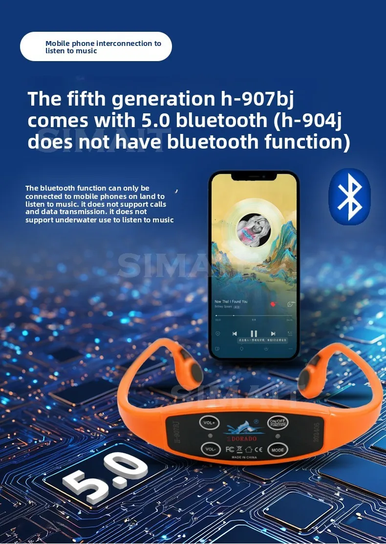 Bone Conduction Swimming Headset 907BJ 913B 12-Channel Coach Intercom