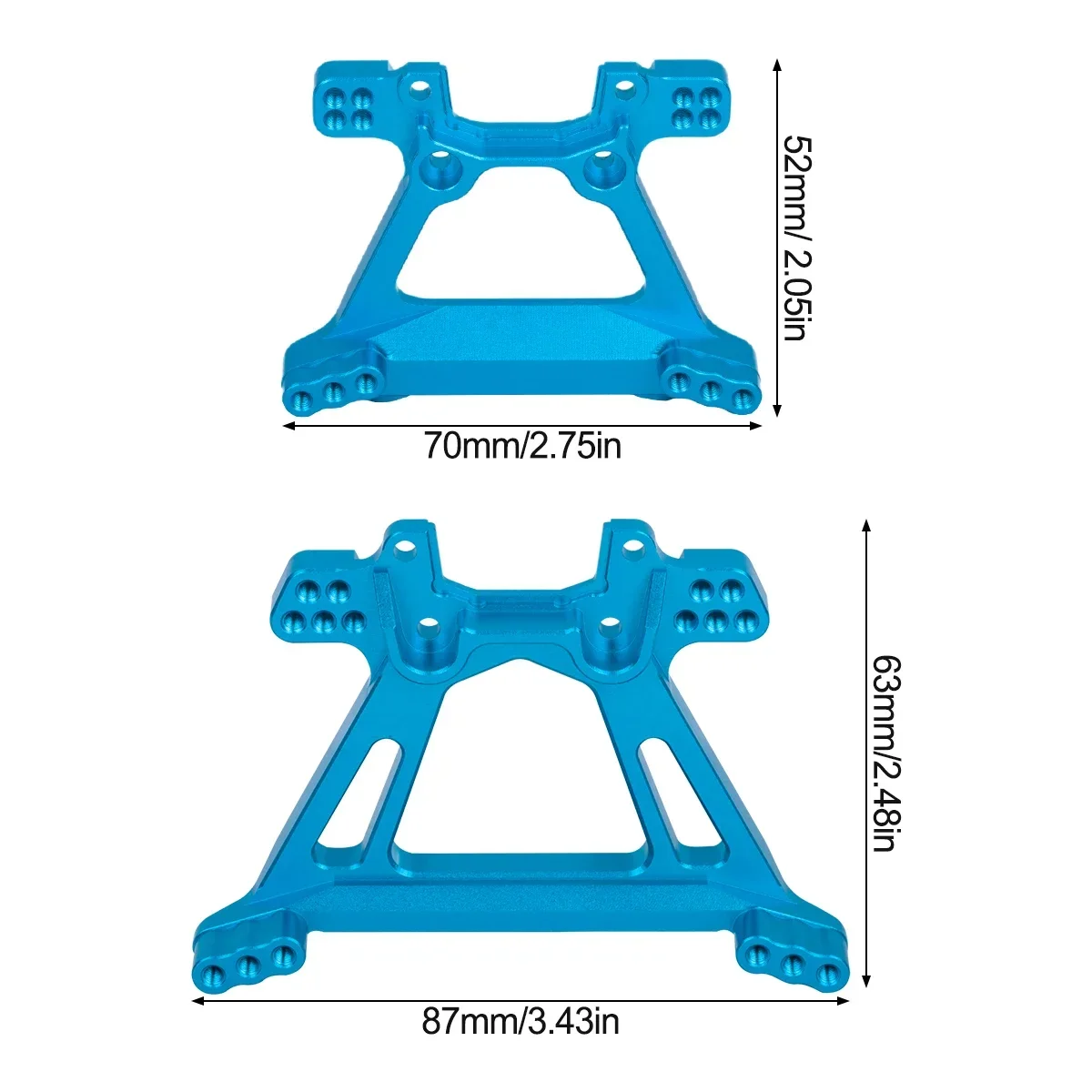 1Set Aluminum Alloy Front and Rear Shock Tower for 1/10 Traxxas BL-2S Slash 4x4 4WD RC Car Replacement Upgrade Parts Accessory