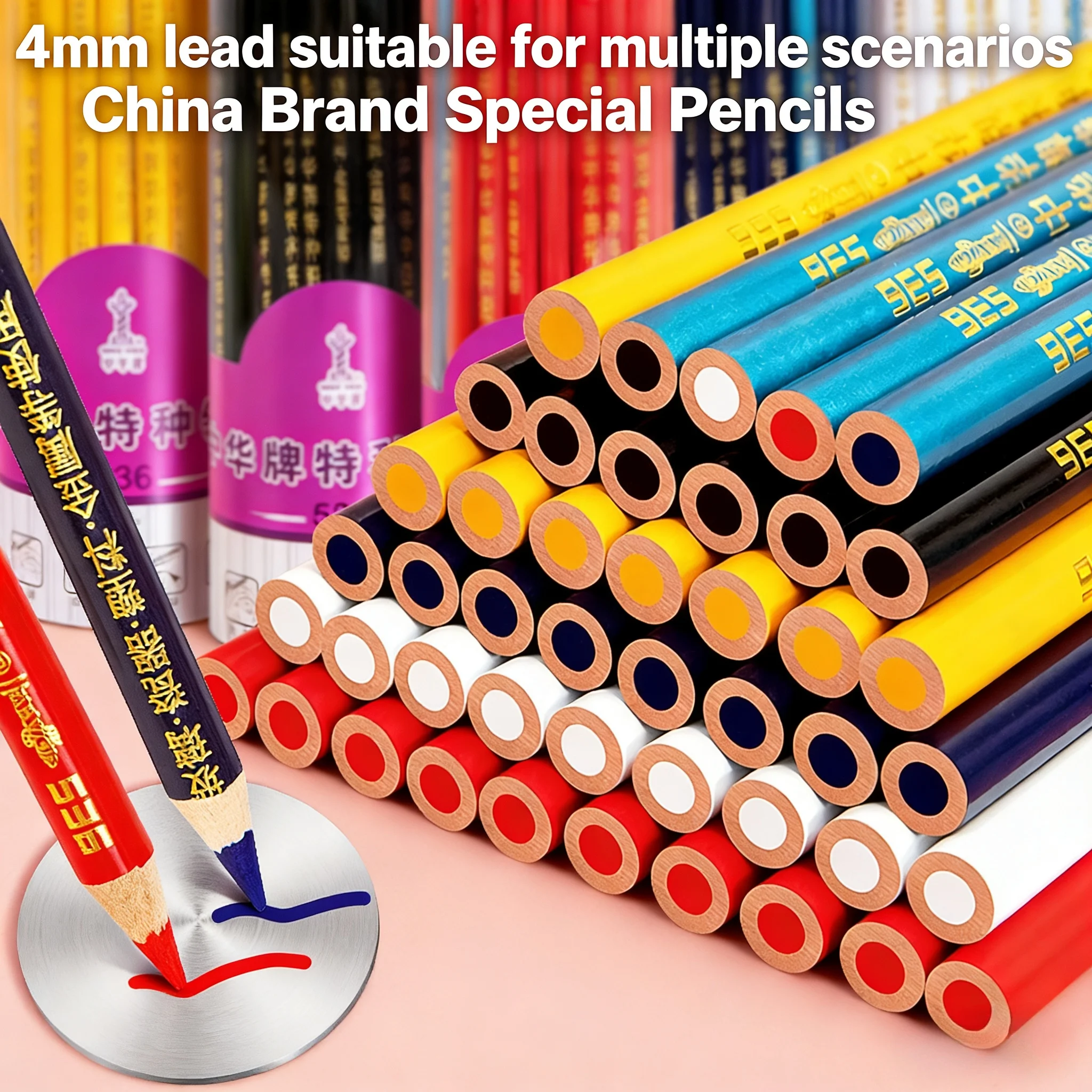 Zhonghua 536 Spezialstift für Glas, Leder, Kunststoff, Metall, Keramik Markierungs- und Positionierstift in 3 Farben – Detail 7