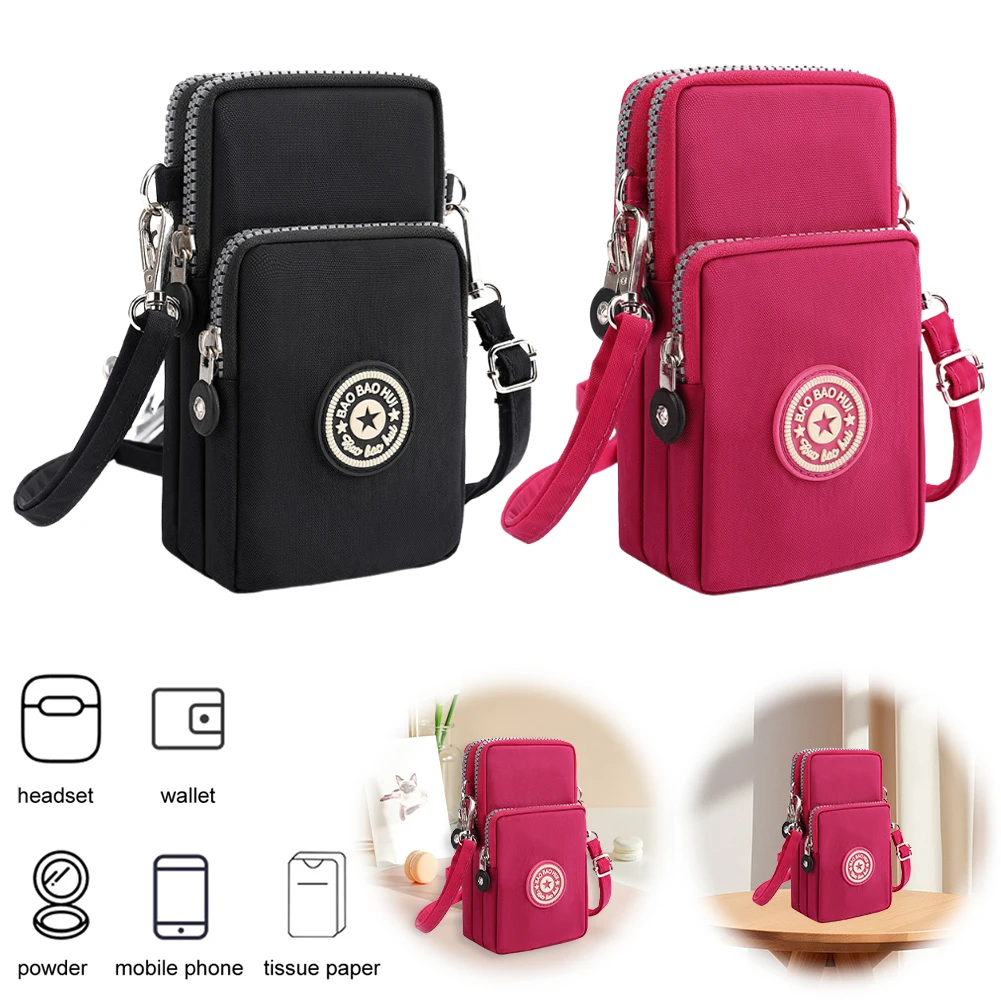 Nylon Small Crossbody Bag with Adjustable Strap Mini Cell Phone Bag Multi Pocket Wallet Purse for Women Travel Festival Gifts - view 3