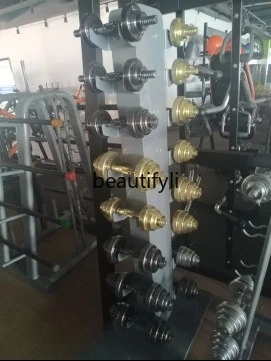 

Dumbbell rack, hexagonal round head glue-coated electroplated dumbbell set placement rack, commercial, studio fitness equipment