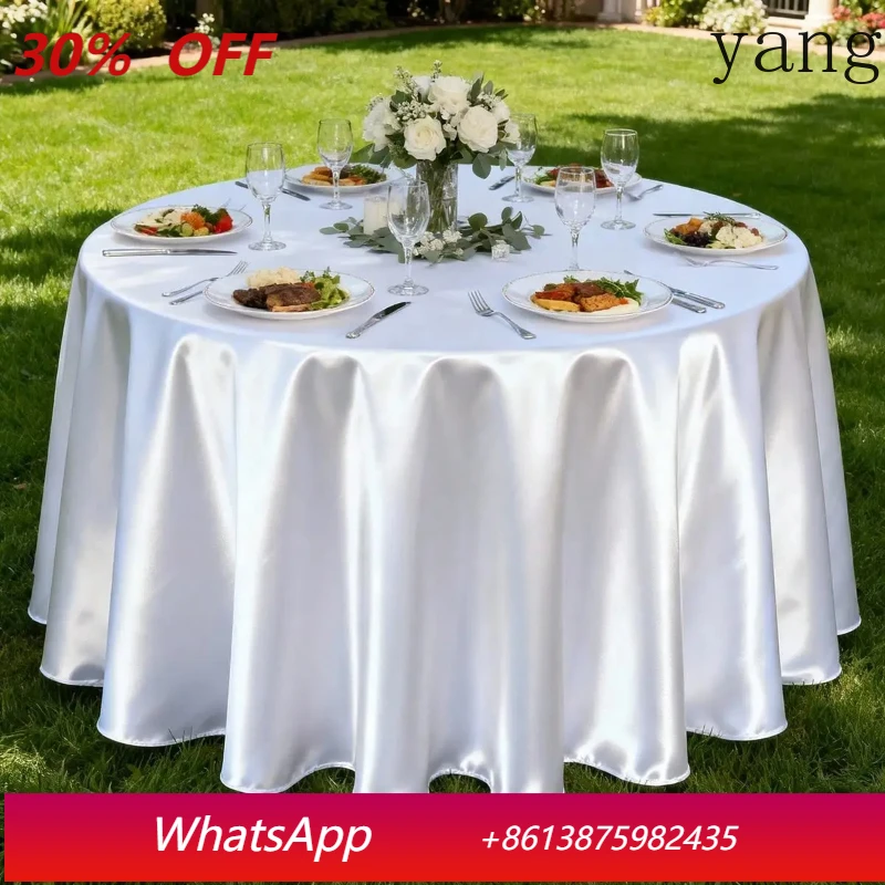 

Round Satin Tablecloth 89.76 Inch - Smooth White Fabric for Wedding, Party & Dining Table Decor