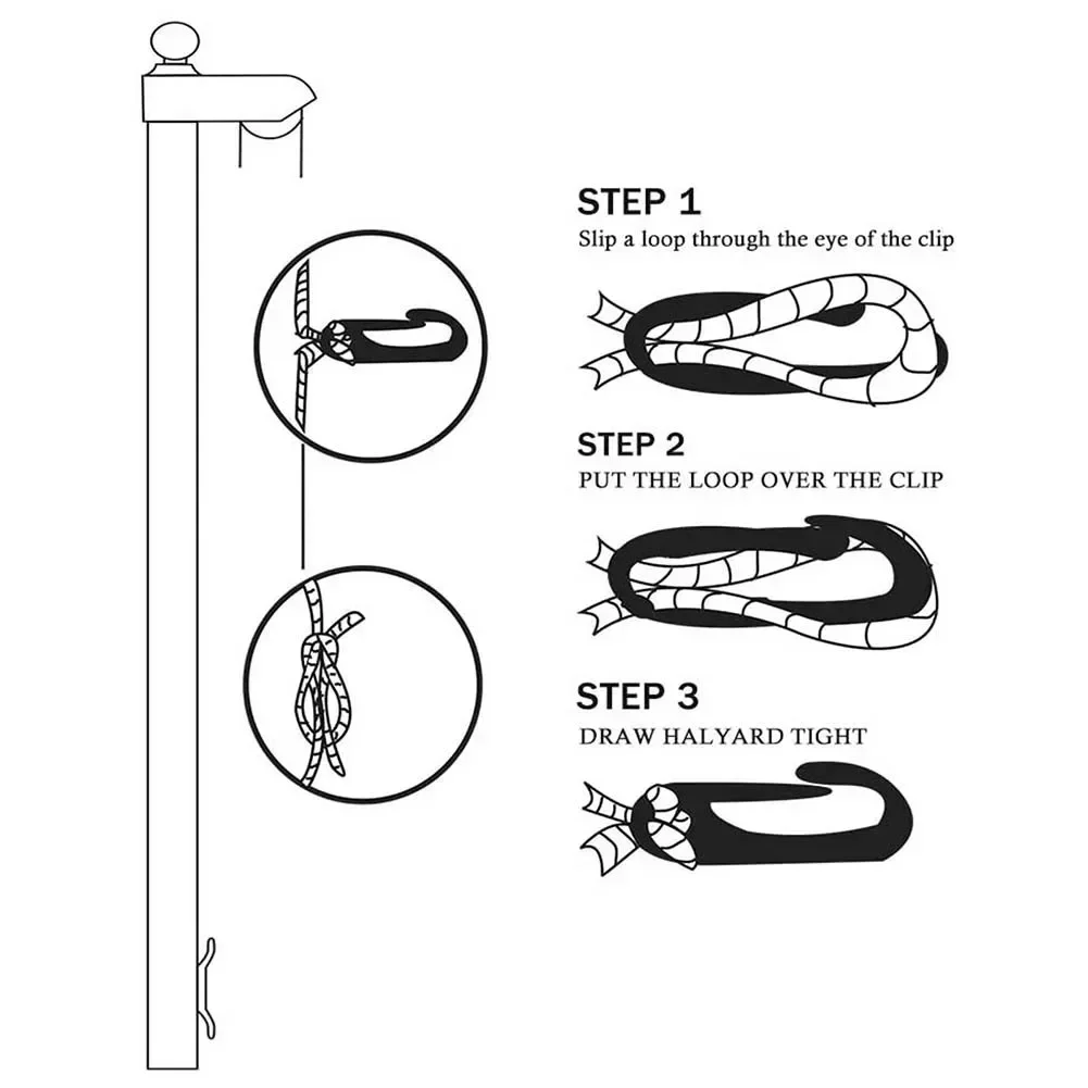 8PCS Heavy Duty Flagpole Snap Hook Clips Flag Pole Attachment Accessories Tool Anti-UV Clips 60*26mm Newly