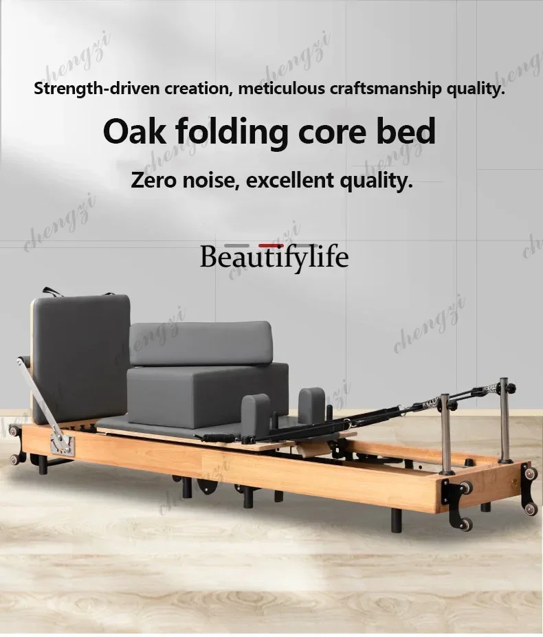 Customizable Foldable Oak Pilates Core Bed, Pilates Studio, Private Customization, High-End Fitness Shaping Yoga Bed