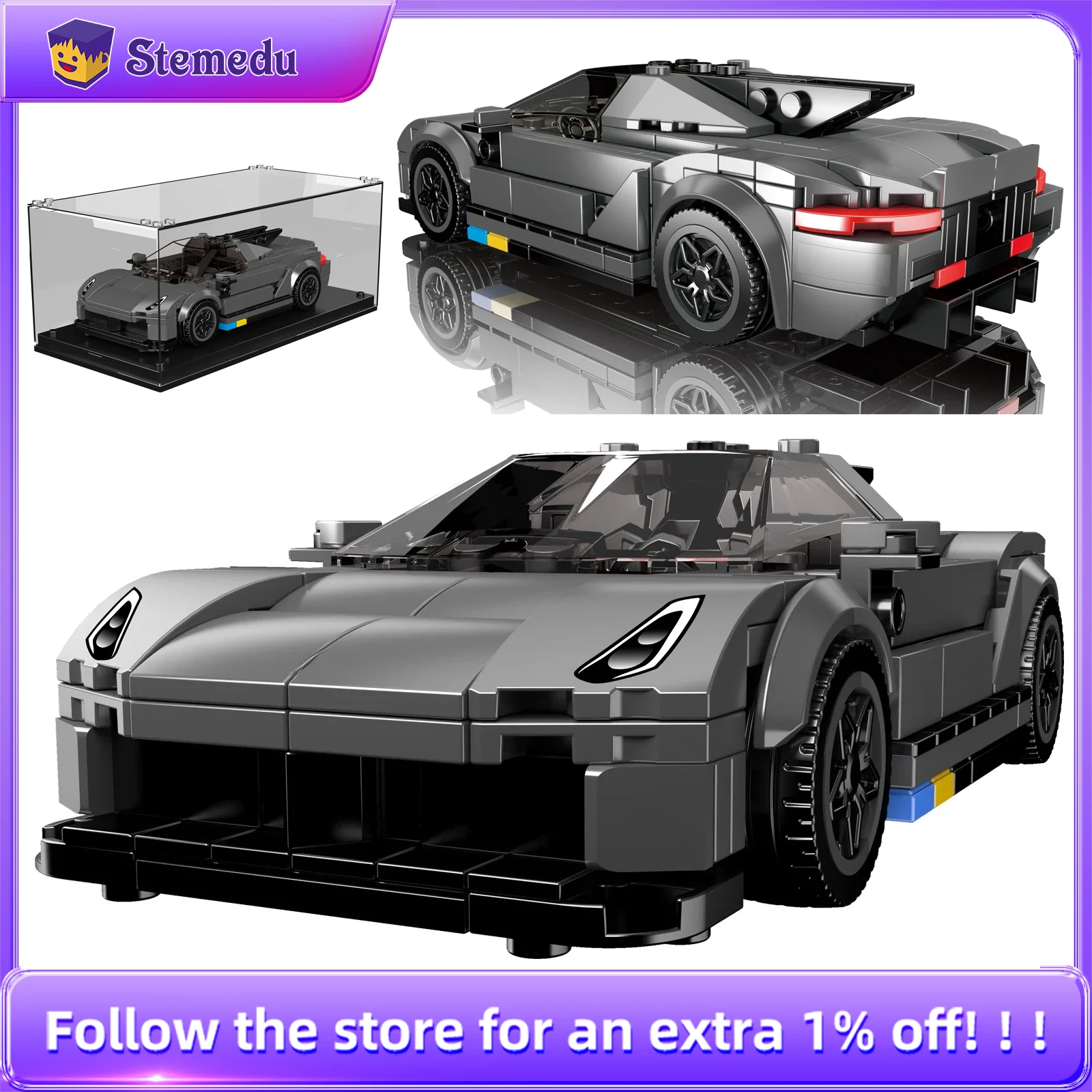 

Mould King 27112 Supercar Buidling Blocks Mini Car Speedy Sports Car Model Display Box Holiday Gifts Puzzle Assemble Bircks Toys