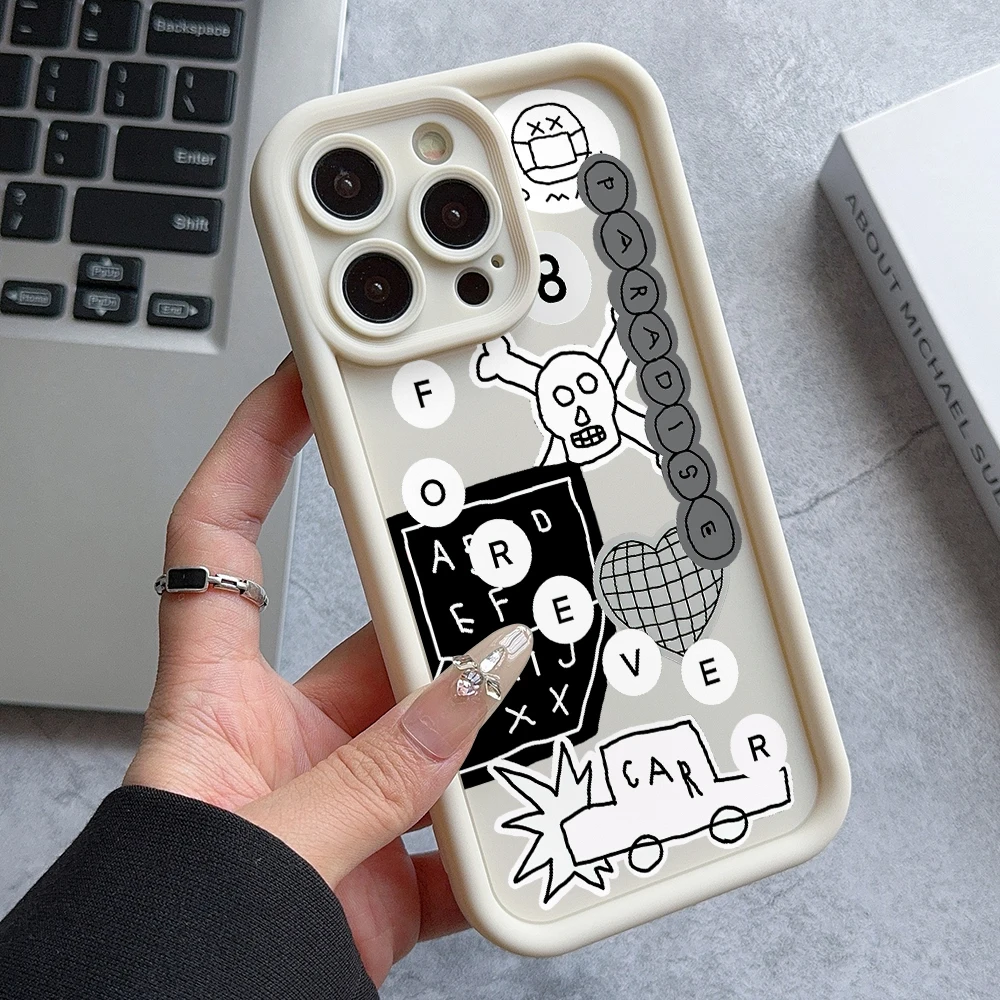 Interest Sketch Phone Case for Oppo Realme C67 C65 C63 C55 C53 C35 C33 C31 C21 C20 12 11 8i Pro Plus 4G 5G Soft Ladder Cover