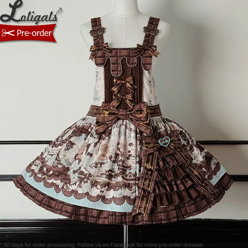 

Pre-order ~ Sweet Lolita Jumper Skirt Vintage Sleeveless Short Dress ~ School Bear by Alice Girl