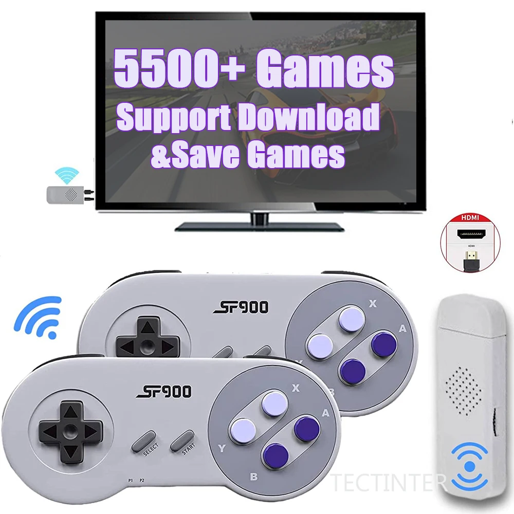 Retro Video Game Console HD TV Game Stick Built in 5532 Games Handhled Game Player Gamepad Wireless Controle For SNES For NES