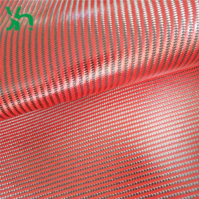 جلد من ألياف الكربون باللون الأحمر والأسود - نسيج قطني طويل 3K 200gsm مع تباين الألوان الديناميكي للسلع الداخلية والرياضية #4