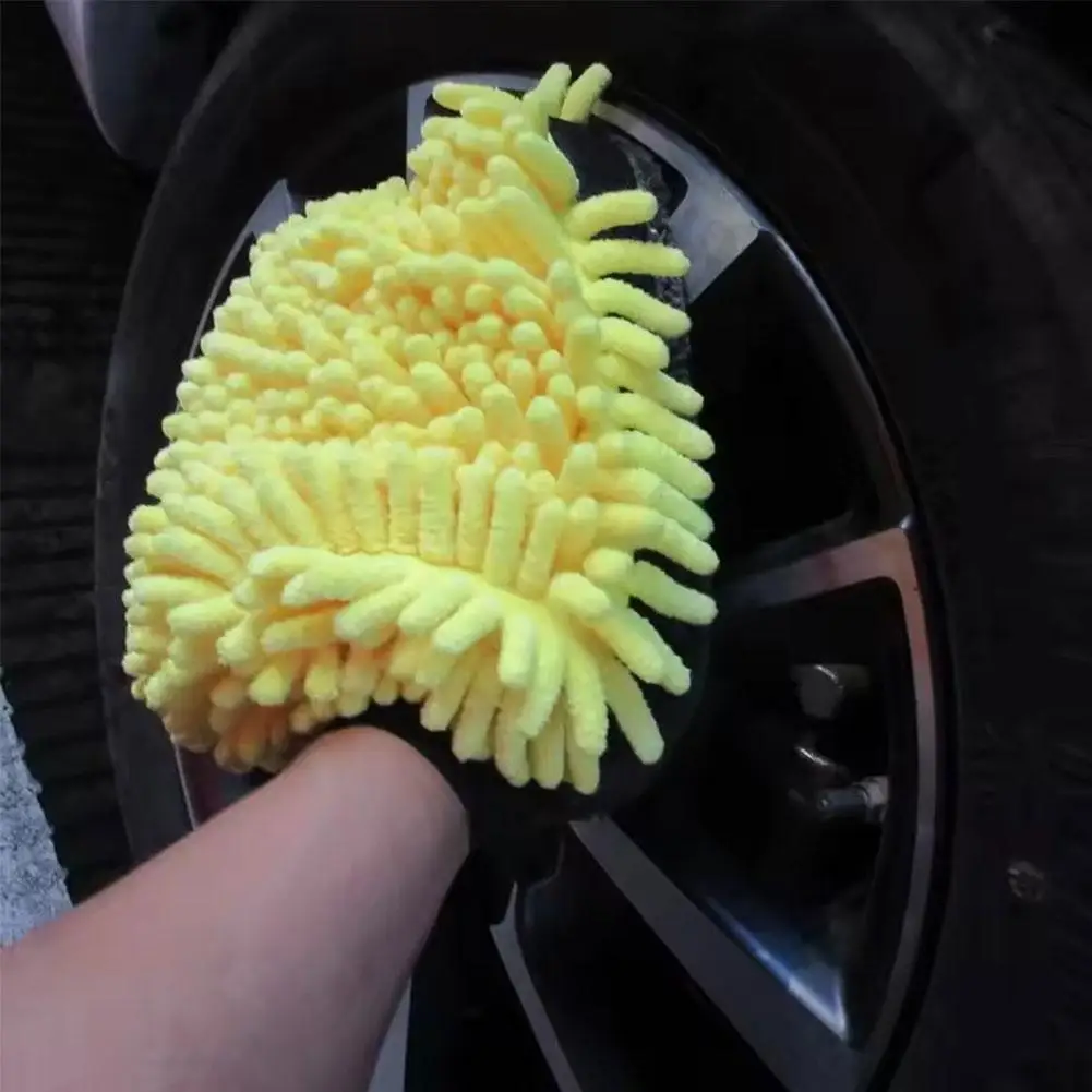 Soft Coral Car Wash Glove Anti-scratch Thick Mitt For Car Wash Waxing Detailing Brush Car Cleaning Tool G0D8