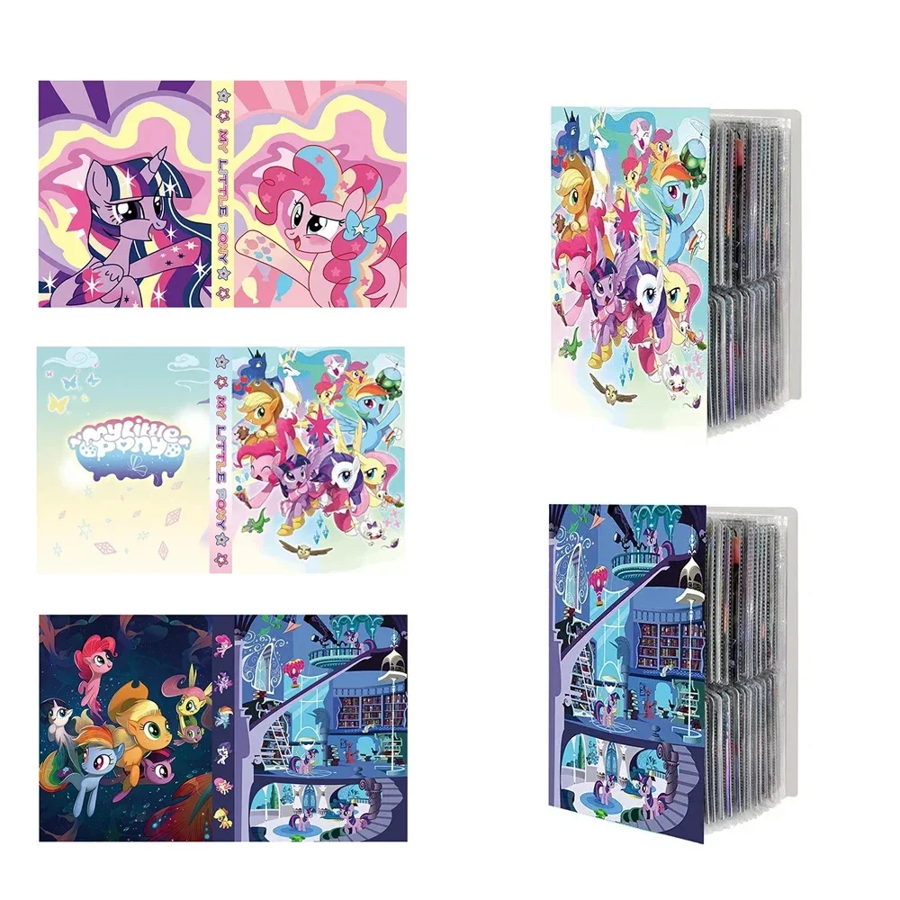 240 PCS My Little Pony Twilight Sparkle Applejack Card Album Map Letter Folder Binder Notebook Game Collection Gift Toy Card