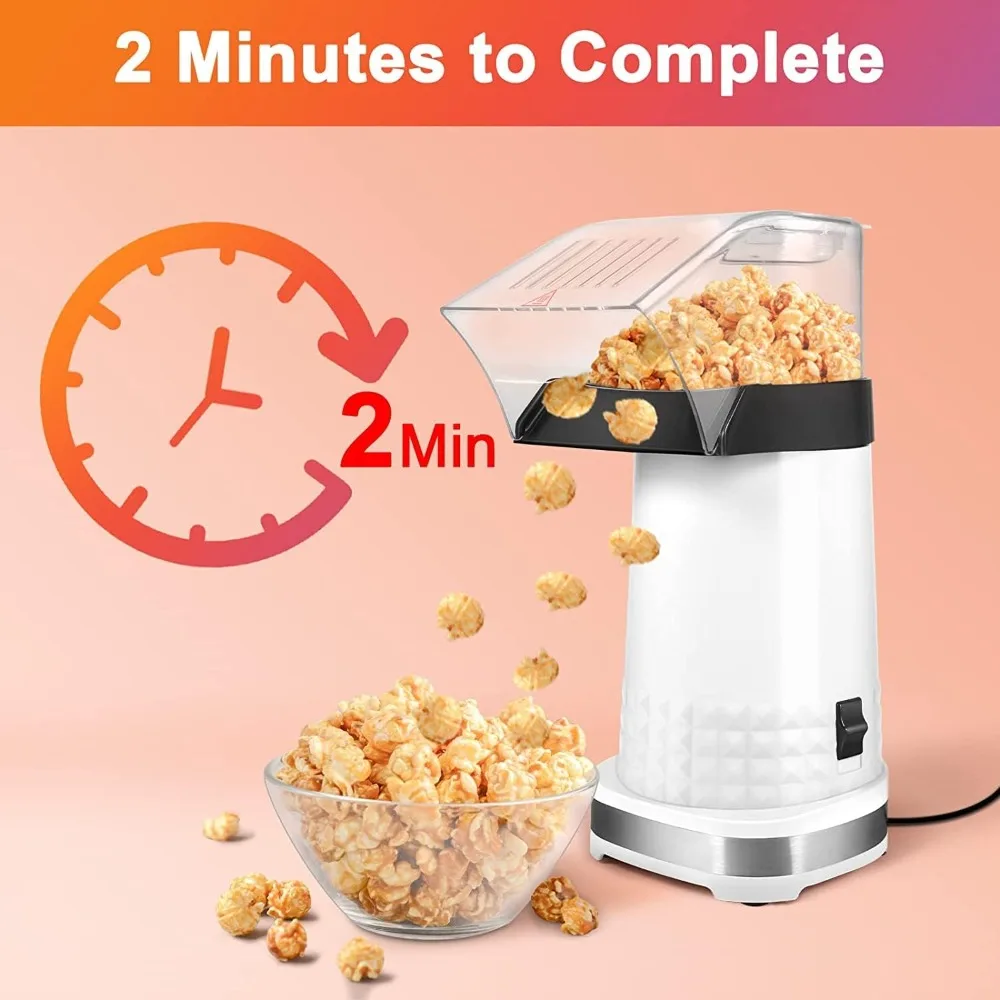 Popcorn Machine, 1200W Air Popper Popcorn Maker with ETL Certified, BPA Free, No Oil, Diy Flavors, 90% Super High Popping Rate