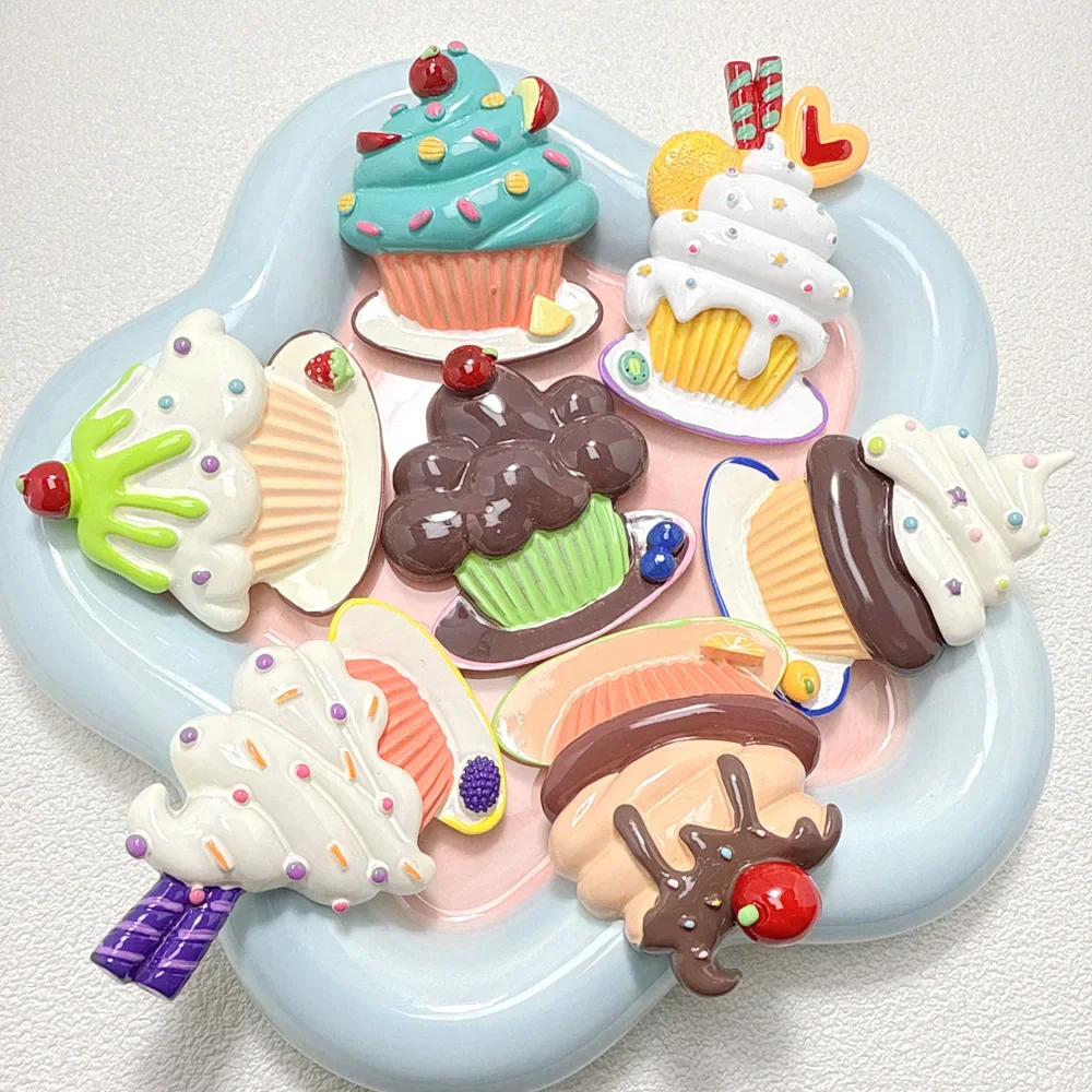Resin Big Glossy Cake Flatback Cabochons, DIY Shoe Charm Decoration,Dollhouse Miniature Pendant, Crafting Supplies New Arrival​