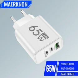 65W USB C Charger GaN Fast Charging Charger PD Quick Charge 3.0 Wall For Phone Adapter For iPhone Xiaomi 13 POCO Samsung Oneplus